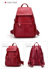 Backpacks women fashion 100% genuine leather casual travel knapsack laptop pocket schoolbag