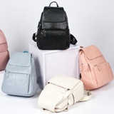Backpacks women fashion 100% genuine leather casual travel knapsack laptop pocket schoolbag