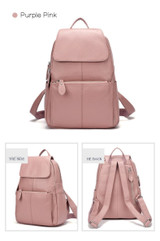 Backpacks women fashion 100% genuine leather casual travel knapsack laptop pocket schoolbag