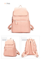 Backpacks women fashion 100% genuine leather casual travel knapsack laptop pocket schoolbag