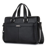 Briefcase men shoulder messenger genuine leather business 15.6' laptop computer handbag