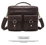 Briefcase for men work office genuine leather messenger laptop business document