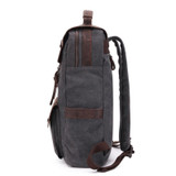 Backpack men waterproof canvas vintage large travel rucksack laptop bag real cow leather college students school bookbag