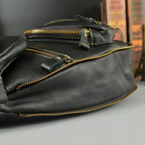 Bag men genuine leather chest famous brand shoulder messenger casual vintage sling