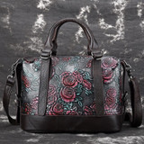 Handbag women fashion genuine embossed leather vintage trend casual crossbody messenger shoulder tote bags