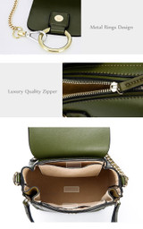 Backpack women popular metal rings mini chain shoulder leather vintage summer school