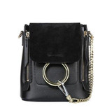 Backpack women popular metal rings mini chain shoulder leather vintage summer school