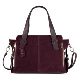 Bag women real split suede leather boston original design shoulder large travel doctor top-handle