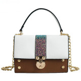 Handbags women's wave fashion super fire chain shoulder messenger sequin stitching horizontal square