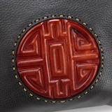 Handbags women genuine leather real bucket shoulder messenger cross-body mooncake embossed