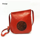 Handbags women genuine leather real bucket shoulder messenger cross-body mooncake embossed