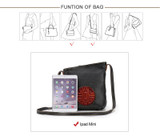 Handbags women genuine leather real bucket shoulder messenger cross-body mooncake embossed