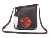 Handbags women genuine leather real bucket shoulder messenger cross-body mooncake embossed