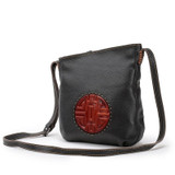Handbags women genuine leather real bucket shoulder messenger cross-body mooncake embossed