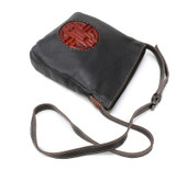 Handbags women genuine leather real bucket shoulder messenger cross-body mooncake embossed