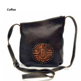 Handbags women genuine leather real bucket shoulder messenger cross-body mooncake embossed