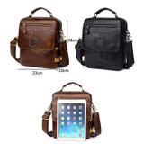 Briefcase men genuine cow leather crossbody shoulder bag messenger fashion business handbag