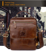Briefcase men genuine cow leather crossbody shoulder bag messenger fashion business handbag