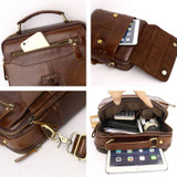 Briefcase men genuine cow leather crossbody shoulder bag messenger fashion business handbag