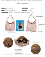 Handbag women luxury leather shoulder tassel hobo large soft purse messenger