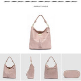 Handbag women luxury leather shoulder tassel hobo large soft purse messenger