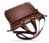 Briefcase male famous brand fashion simple business pu leather laptop casual travel bags shoulder