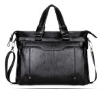 Briefcase male famous brand fashion simple business pu leather laptop casual travel bags shoulder