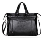 Briefcase male famous brand fashion simple business pu leather laptop casual travel bags shoulder