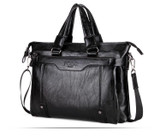 Briefcase male famous brand fashion simple business pu leather laptop casual travel bags shoulder