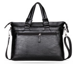 Briefcase male famous brand fashion simple business pu leather laptop casual travel bags shoulder