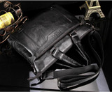 Briefcase male famous brand fashion simple business pu leather laptop casual travel bags shoulder