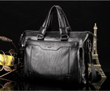 Briefcase male famous brand fashion simple business pu leather laptop casual travel bags shoulder