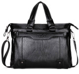 Briefcase male famous brand fashion simple business pu leather laptop casual travel bags shoulder