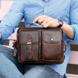 Handbag men messenger leather crossbody bags genuine shoulder hasp top-handle vintage