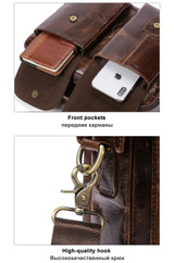 Handbag men messenger leather crossbody bags genuine shoulder hasp top-handle vintage