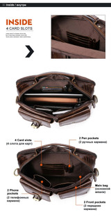 Handbag men messenger leather crossbody bags genuine shoulder hasp top-handle vintage