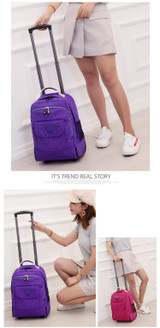 Backpack rolling luggage travel shoulder spinner high capacity wheels for suitcase trolley carry on duffle bag