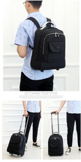 Backpack rolling luggage travel shoulder spinner high capacity wheels for suitcase trolley carry on duffle bag