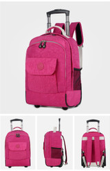Backpack rolling luggage travel shoulder spinner high capacity wheels for suitcase trolley carry on duffle bag