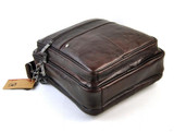 Handbag men genuine real leather shoulder bag classic retro messenger cross body 5 zip practical satchel work business