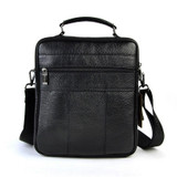 Handbag men genuine real leather shoulder bag classic retro messenger cross body 5 zip practical satchel work business