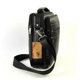 Handbag men genuine real leather shoulder bag classic retro messenger cross body 5 zip practical satchel work business