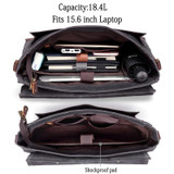 Bag for men canvas messenger vintage leather waxed briefcase 17.3 inch laptop office