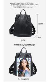 Backpack women 100% genuine leather practical travel big schoolbag fashion knapsack laptop