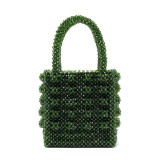 Handbag women pearls bag acrylic crystal beaded box totes party summer vintage luxury brand