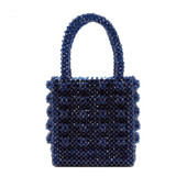 Handbag women pearls bag acrylic crystal beaded box totes party summer vintage luxury brand