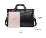 Briefcase male fashion genuine leather famous brand shoulder messenger causal handbag laptop
