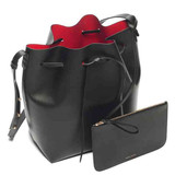 Bag women real leather bucket genuine shoulder handbag