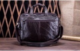 Briefcases men genuine leather handbag 15""laptop messenger shoulder crossbody business portfolio