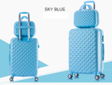 Rolling suitcase women 2pcs/set fashion 20/22/24/28 inch students trolley cosmetic bag case travel spinner password luggage